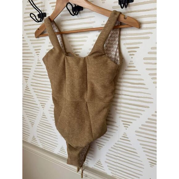 Free People x Resin Women’s Small Obsidian Cream Full One Piece Swim Suit - Picture 4 of 9